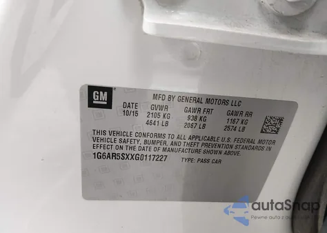 2016 Cadillac Cts Luxury Collection z USA, uszkodzony, nr VIN 1G6AR5SXXG0117227